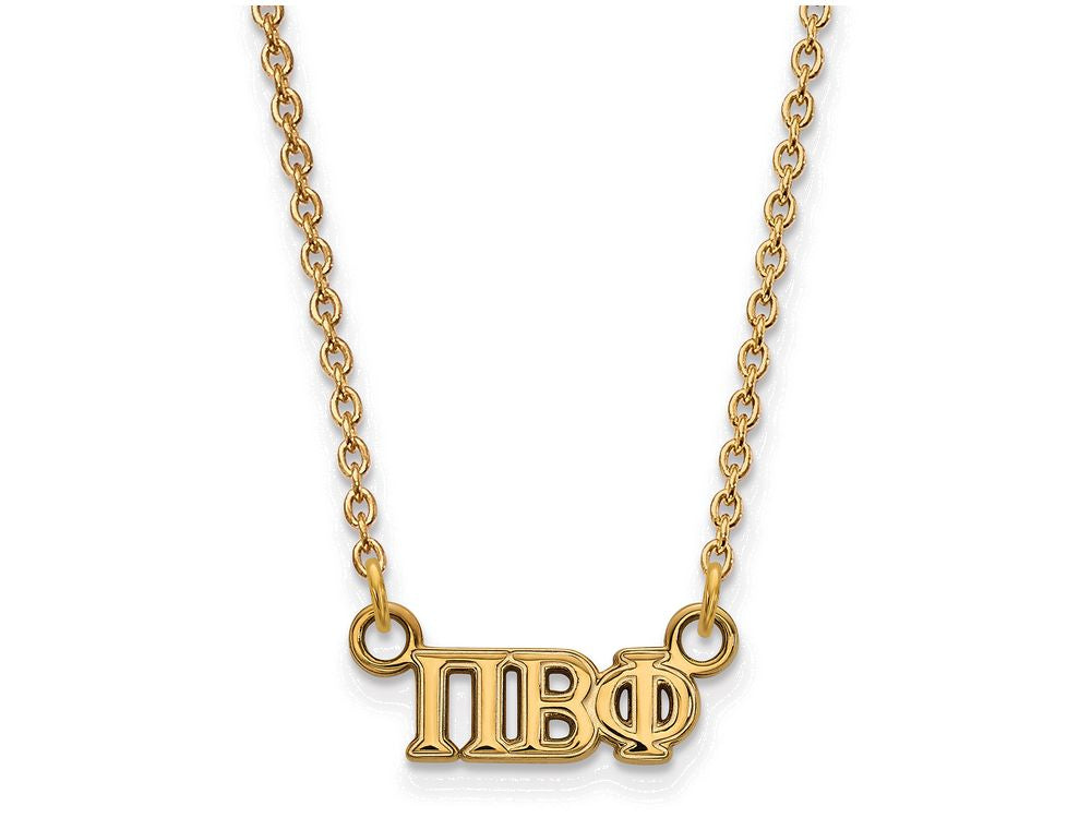 Logoart Sterling Silver Gp Pi Beta Phi Extra Small Pendant Necklace