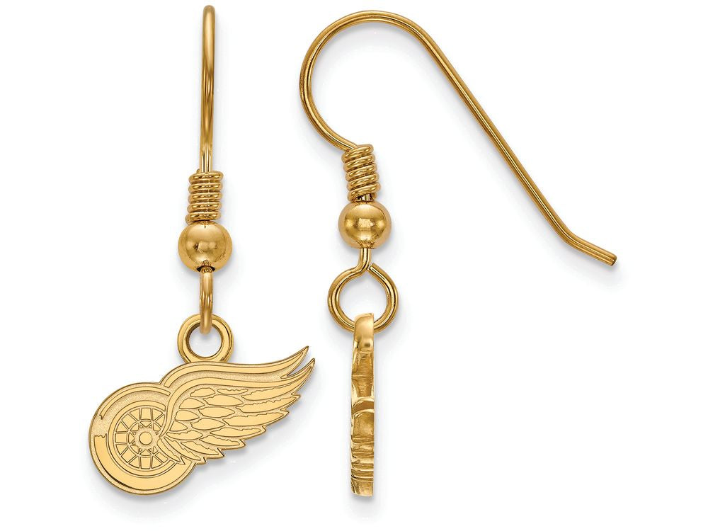 Sterling Silver Gp Nhl Logoart Detroit Red Wings Extra Small Dangle Earrings