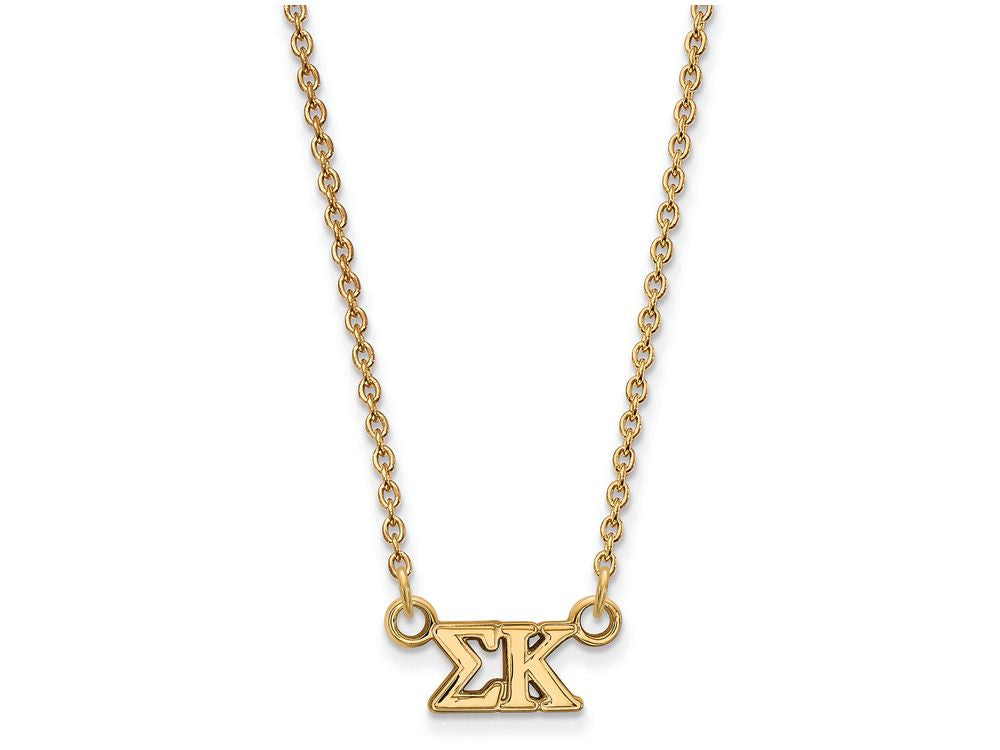 Logoart Sterling Silver Gp Sigma Kappa Extra Small Pendant Necklace