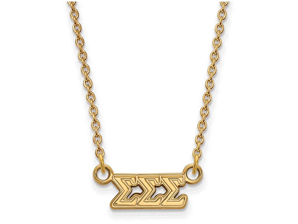 Logoart Sterling Silver Gp Sigma Sigma Sigma Extra Small Pendant Necklace
