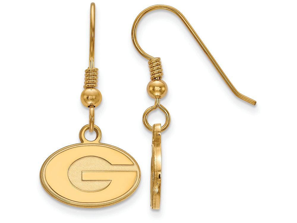 Logoart Sterling Silver Gp University Of Georgia Extra Small Dangle Earrings