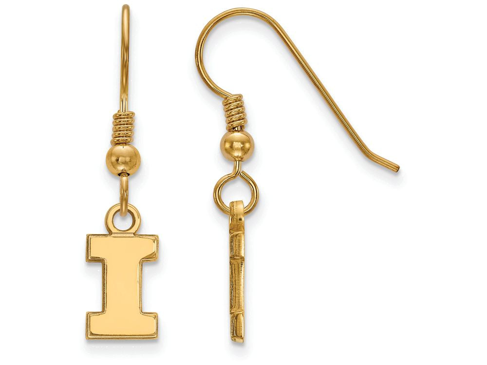 Logoart Sterling Silver Gp University Of Illinois Extra Small Dangle Earrings