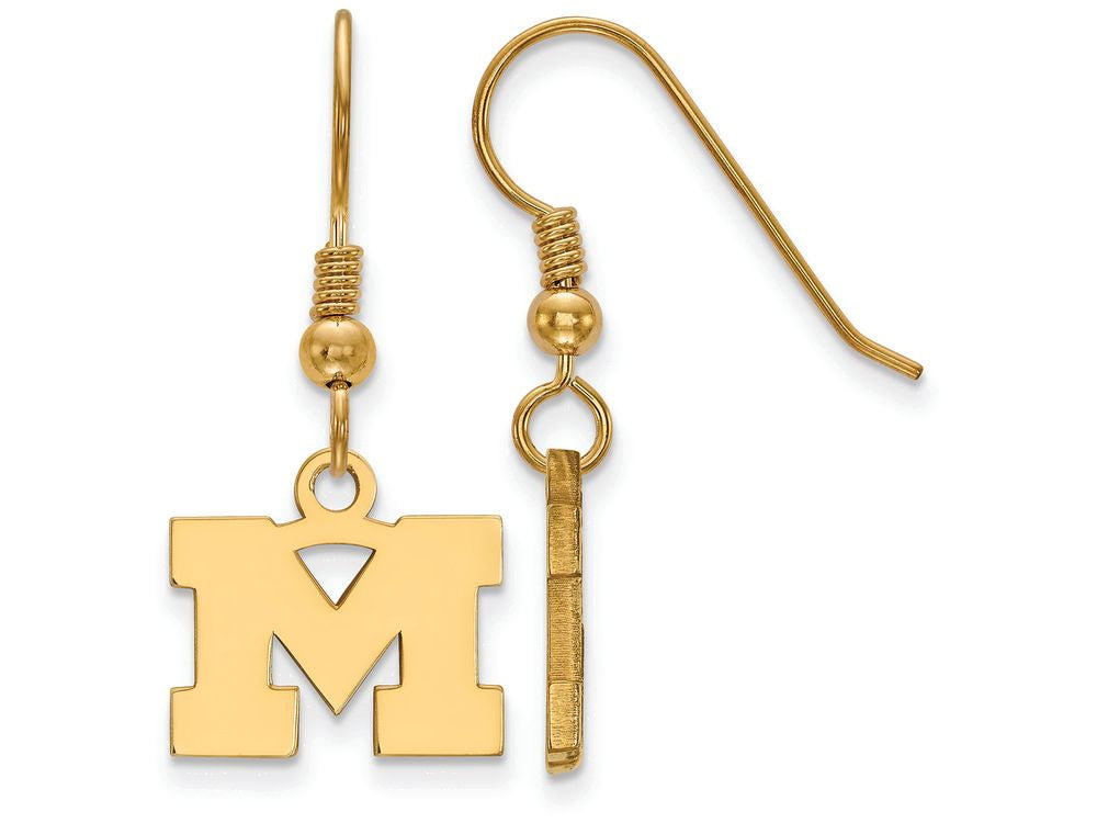 Logoart Sterling Silver Gp Michigan (univ Of) Extra Small Dangle Earrings