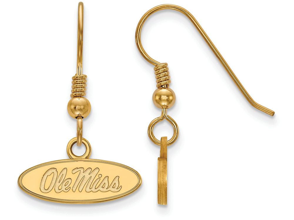 Logoart Sterling Silver Gp University Of Mississippi Extra Small Dangle Earrings