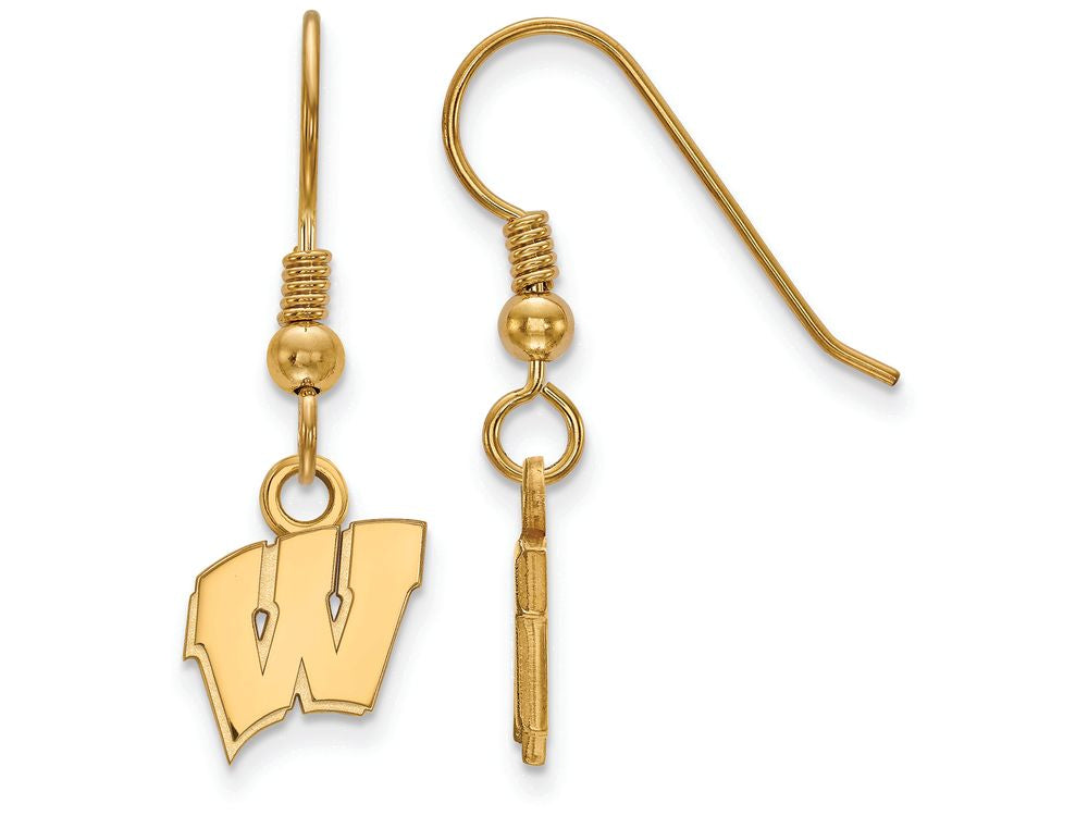 Logoart Sterling Silver Gp University Of Wisconsin Extra Small Dangle Earrings