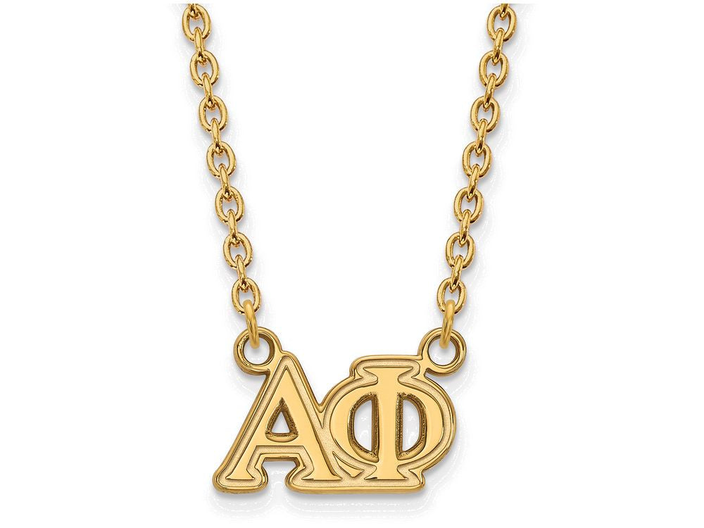 Logoart Sterling Silver Gp Alpha Phi Medium Pendant Necklace