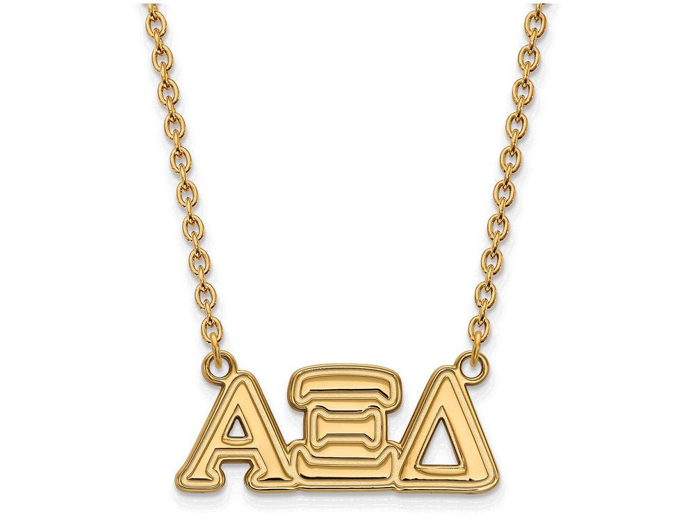 Logoart Sterling Silver Gp Alpha Xi Delta Medium Pendant Necklace