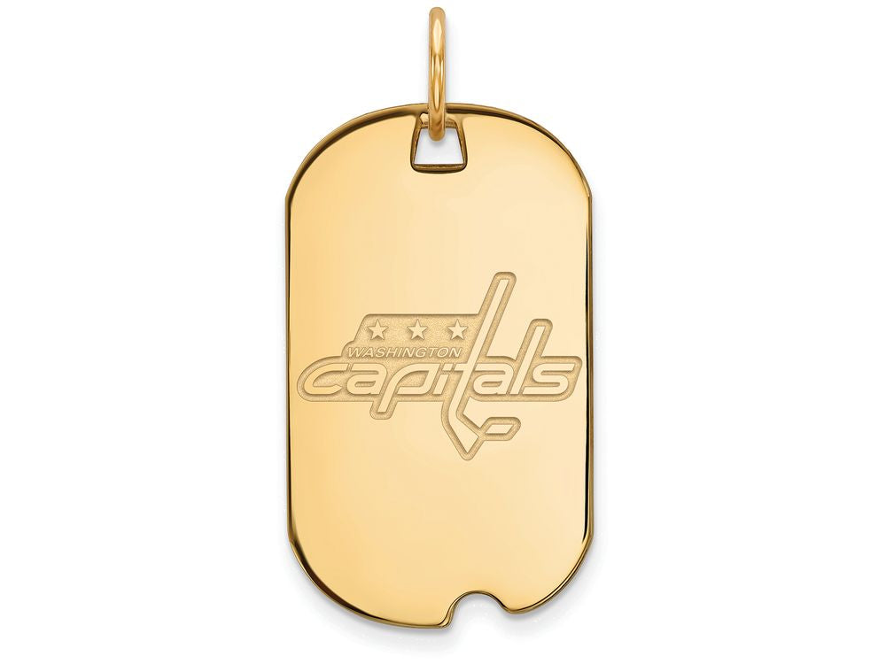 Logoart Sterling Silver Gp Washington Capitals Small Dog Tag Pendant Necklace