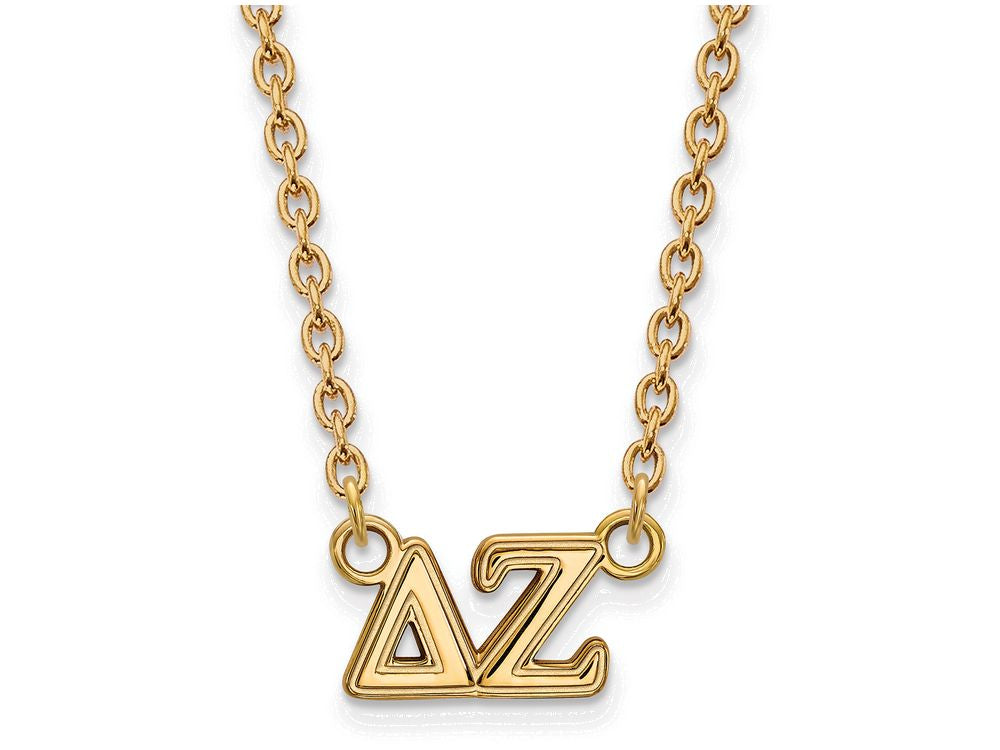 Logoart Sterling Silver Gp Delta Zeta Medium Pendant Necklace
