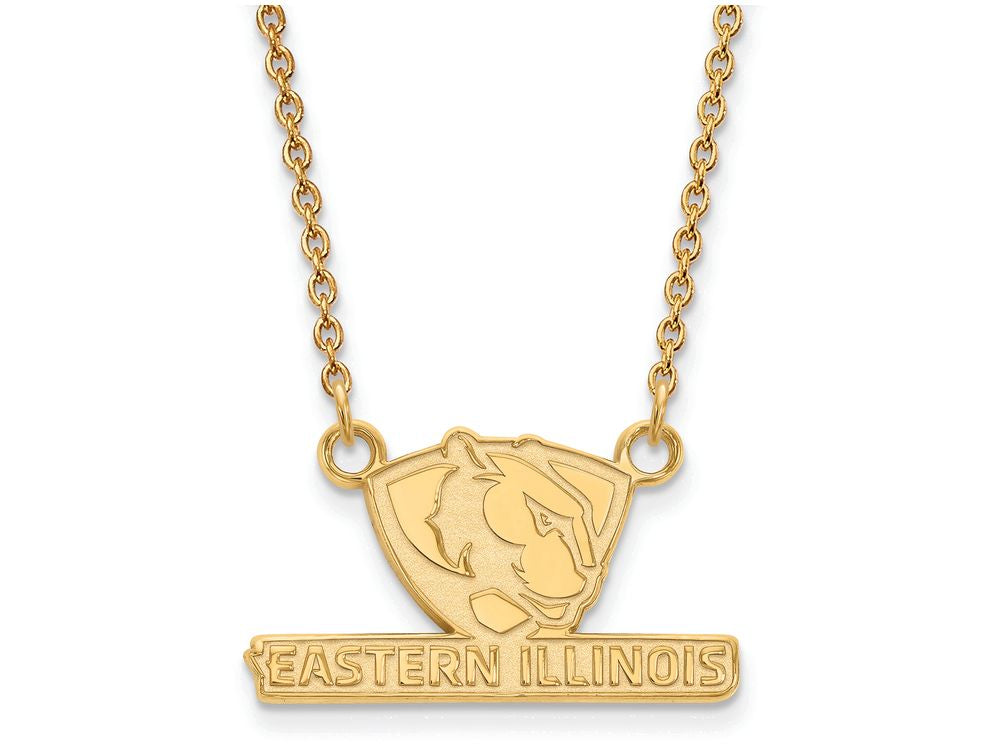 Logoart Sterling Silver Gp Eastern Illinois U Small Pendant Necklace