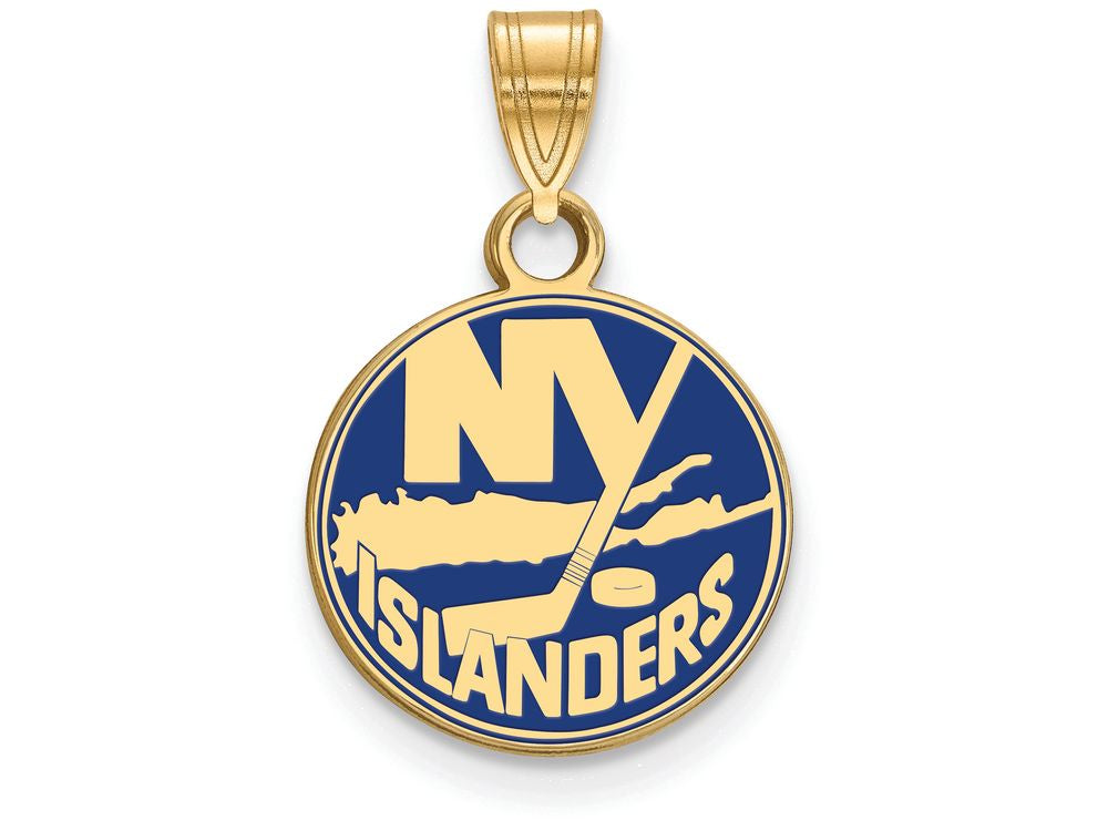 Logoart Sterling Silver Gp New York Islanders Small Enamel Pendant