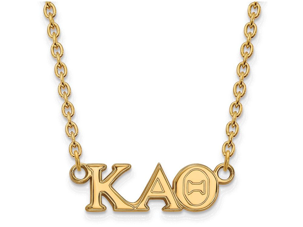 Logoart Sterling Silver Gp Kappa Alpha Theta Medium Pendant Necklace
