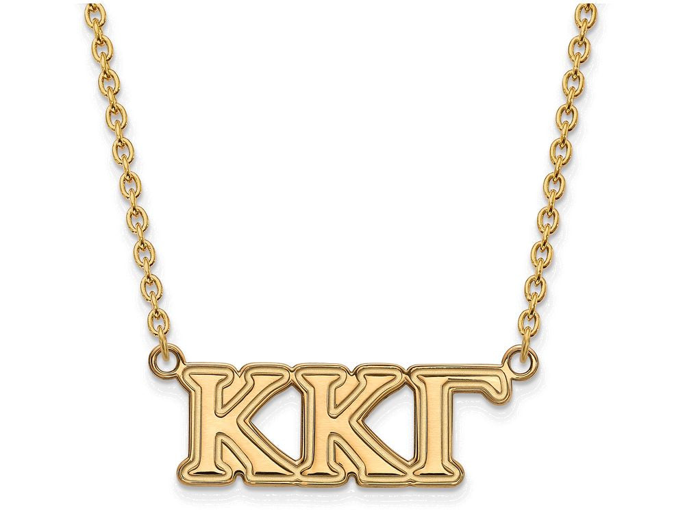 Logoart Sterling Silver Gp Kappa Kappa Gamma Medium Pendant Necklace