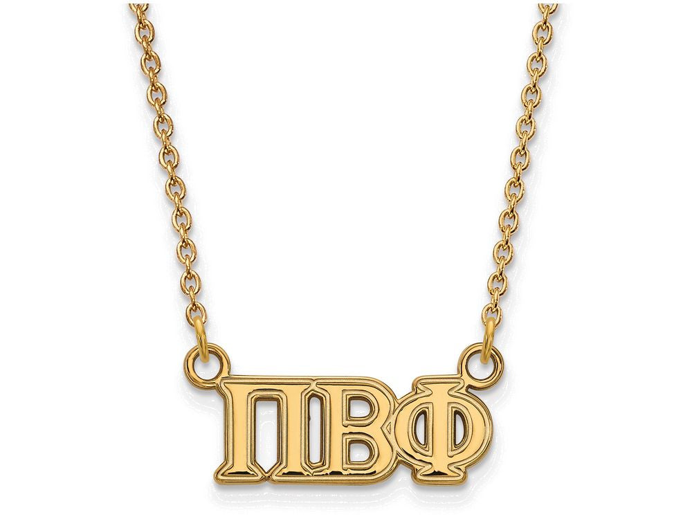 Logoart Sterling Silver Gp Pi Beta Phi Medium Pendant Necklace