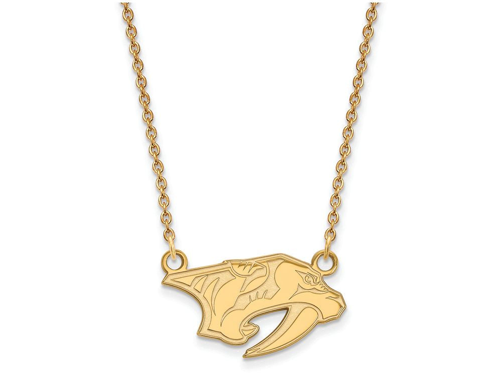 Sterling Silver Gp Nhl Logoart Nashville Predators Small Pendant Necklace
