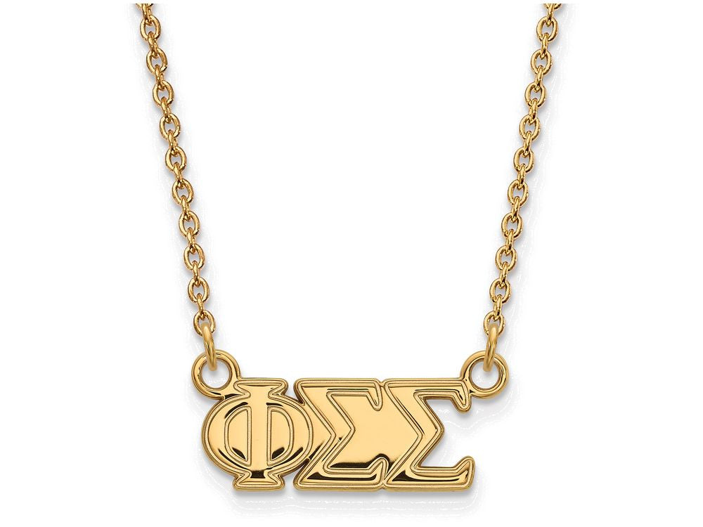 Logoart Sterling Silver Gp Phi Sigma Sigma Medium Pendant Necklace
