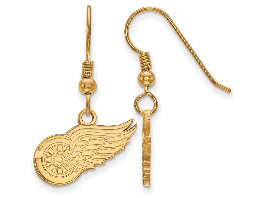 Sterling Silver Gp Nhl Logoart Detroit Red Wings Small Dangle Earrings