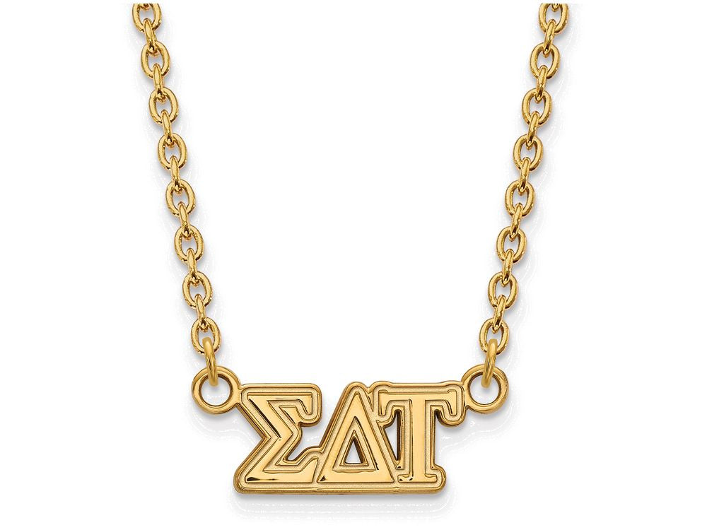 Logoart Sterling Silver Gp Sigma Delta Tau Medium Pendant Necklace