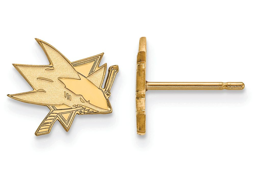 Sterling Silver Gp Nhl Logoart San Jose Sharks Extra Small Post Earrings