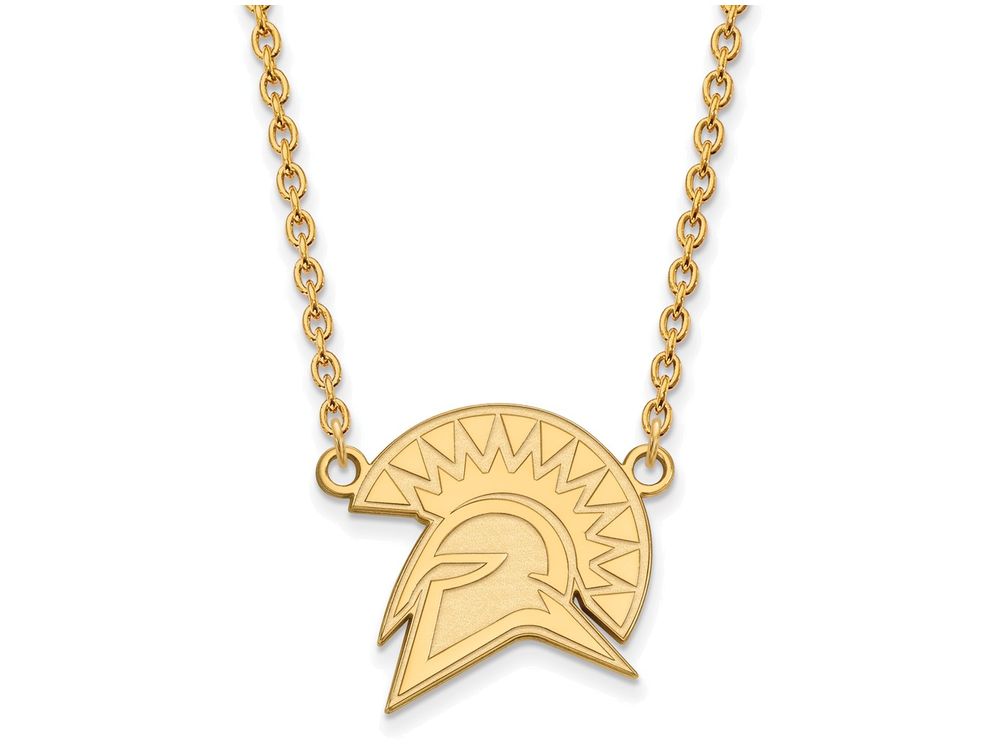 Logoart Sterling Silver Gp San Jose State University Large  Pendant Necklace