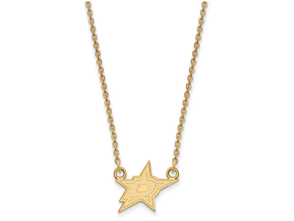 Sterling Silver Gp Nhl Logoart Dallas Stars Small Pendant Necklace