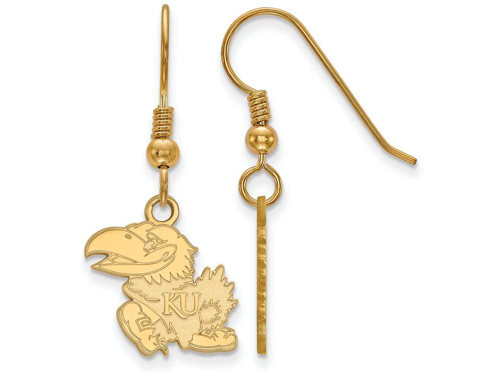 Logoart Sterling Silver Gp University Of Kansas Small Dangle Earrings
