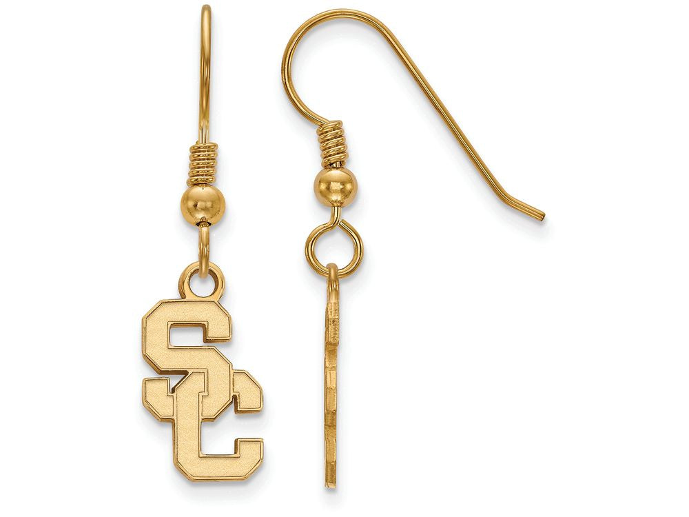 Logoart Sterling Silver Gp University Of Southern California Small Dangle Earrings Wire