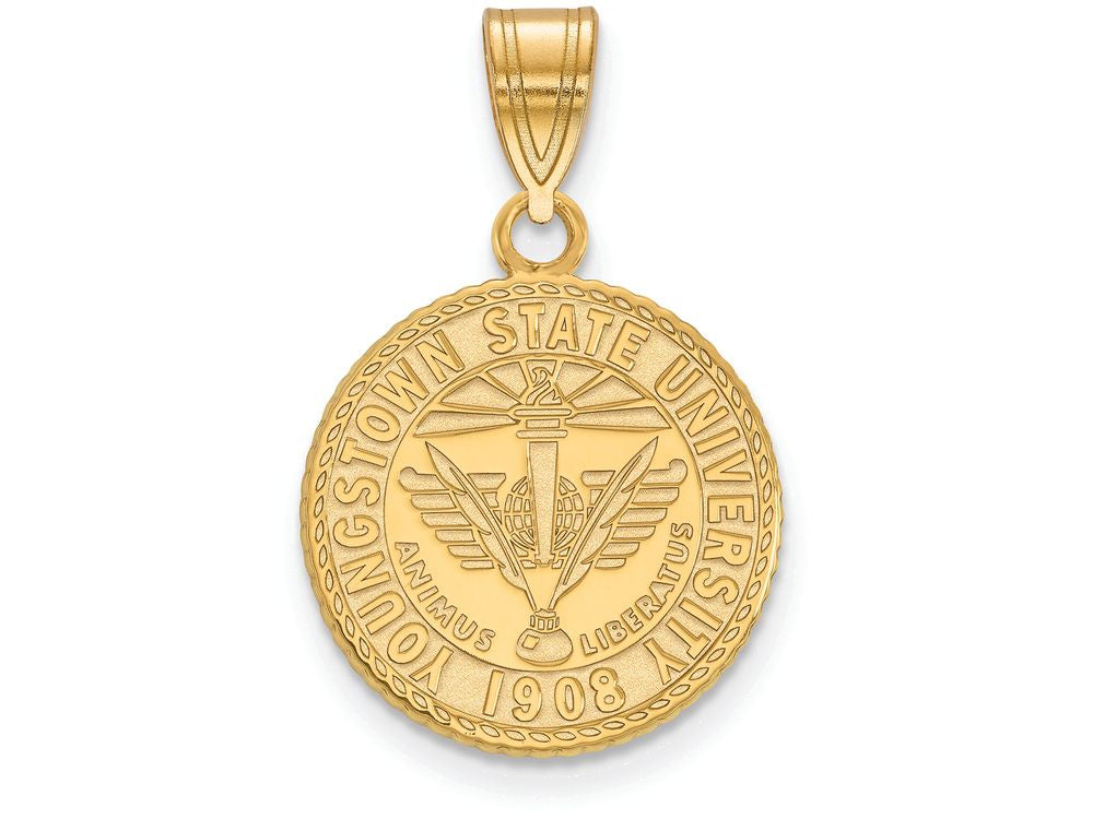 Logoart Sterling Silver Gp Youngstown State U Medium Crest Pendant