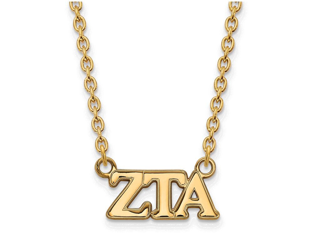 Logoart Sterling Silver Gp Zeta Tau Alpha Medium Pendant Necklace