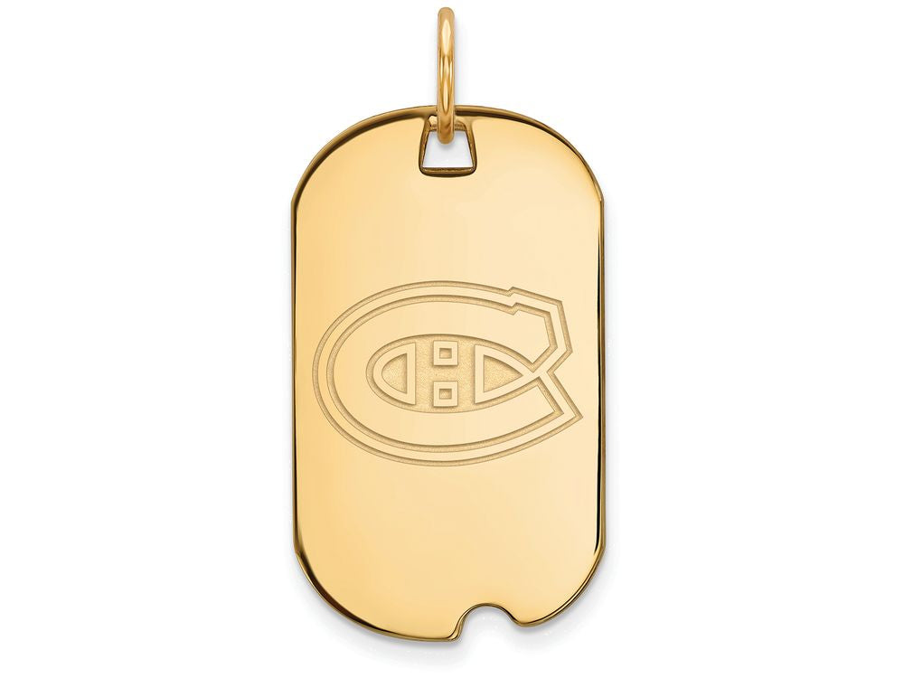 Logoart Sterling Silver Gp Montreal Canadiens Small Dog Tag Pendant Necklace