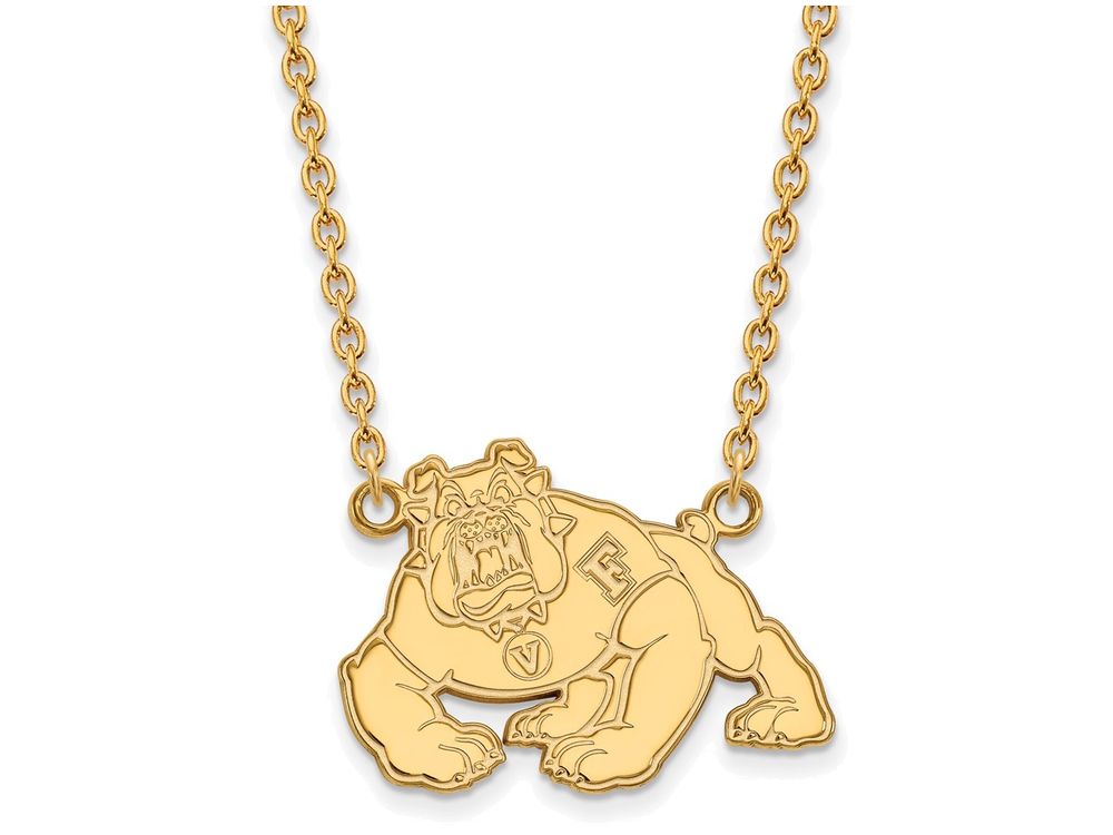 Logoart Sterling Silver Gp California State U Fresno Large  Pendant Necklace