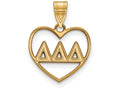 Logoart Sterling Silver Gp Delta Delta Delta Heart Pendant