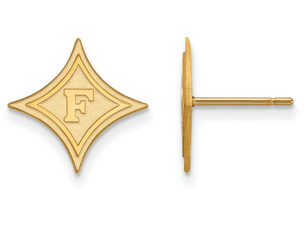 Logoart Sterling Silver Gp Furman University Small Post Earrings