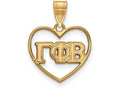 Logoart Sterling Silver Gp Gamma Phi Beta Heart Pendant