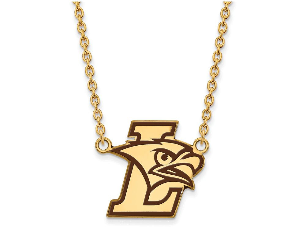 Logoart Sterling Silver Gp Lehigh University Large Enamel Pendant Necklace