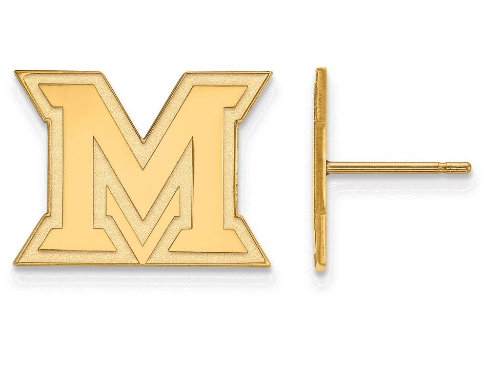 Logoart Sterling Silver Gp Miami University Small Post Earrings