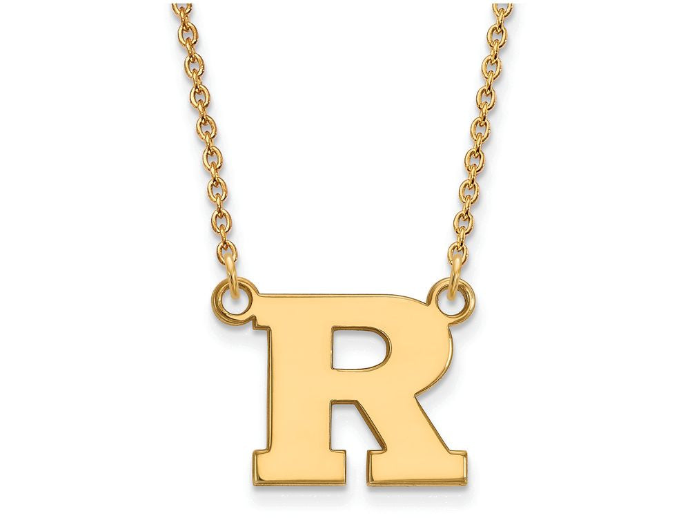 Logoart Sterling Silver Gp Rutgers Small Pendant Necklace