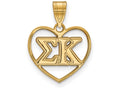 Logoart Sterling Silver Gp Sigma Kappa Heart Pendant