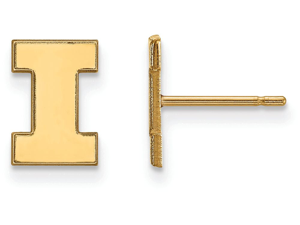 Logoart Sterling Silver Gp University Of Illinois Extra Small Post Earrings