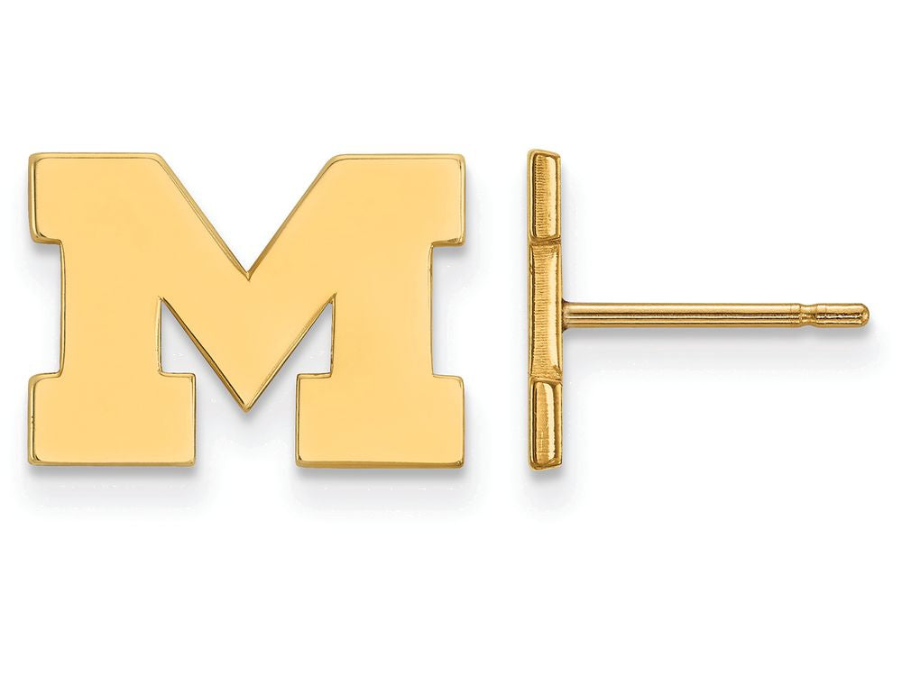 Logoart Sterling Silver Gp Michigan (univ Of) Extra Small Post Earrings