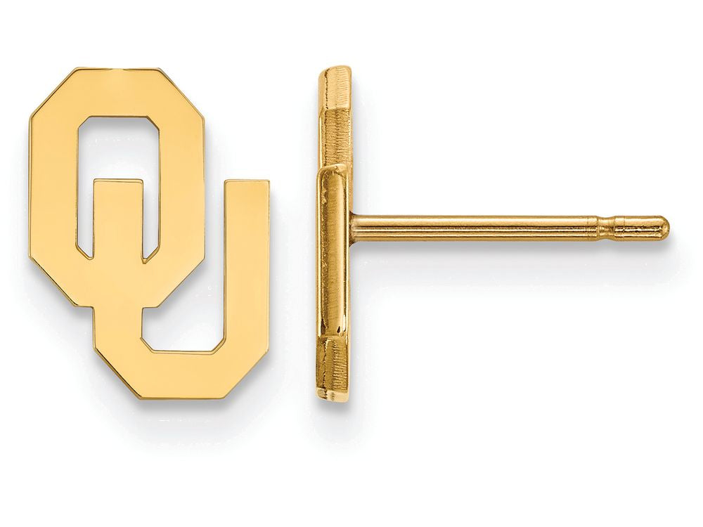 Logoart Sterling Silver Gp University Of Oklahoma Extra Small Post Earrings