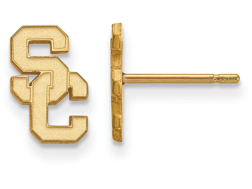 Logoart Sterling Silver Gp University Of Southern California Extra Small Post Earrings