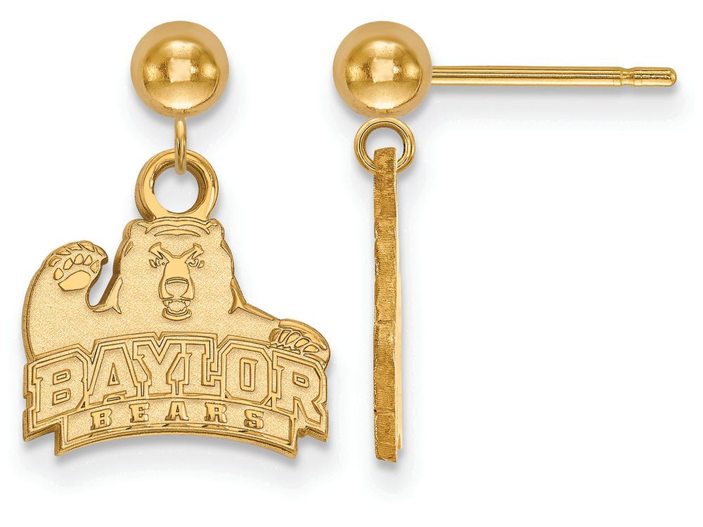 Logoart Sterling Silver Gp Baylor University Earrings Dangle Ball