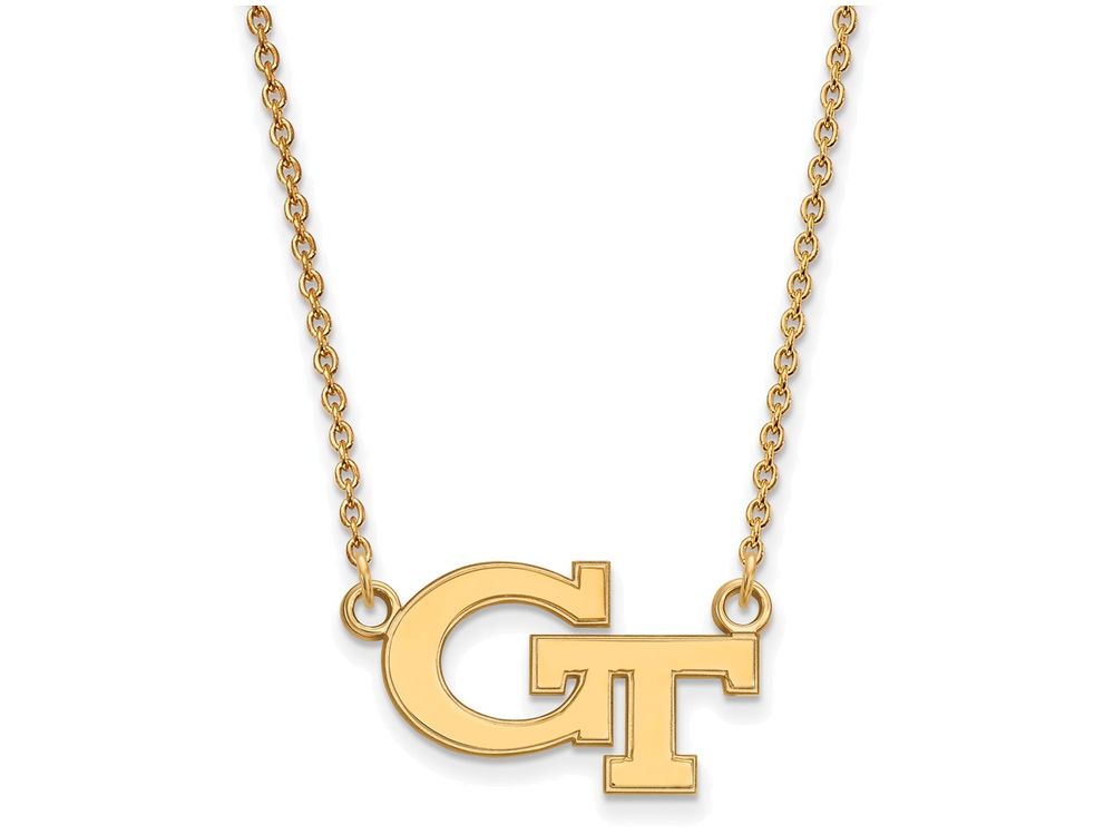 Logoart Sterling Silver Gp Georgia Institute Of Tech Small Pendant Necklace