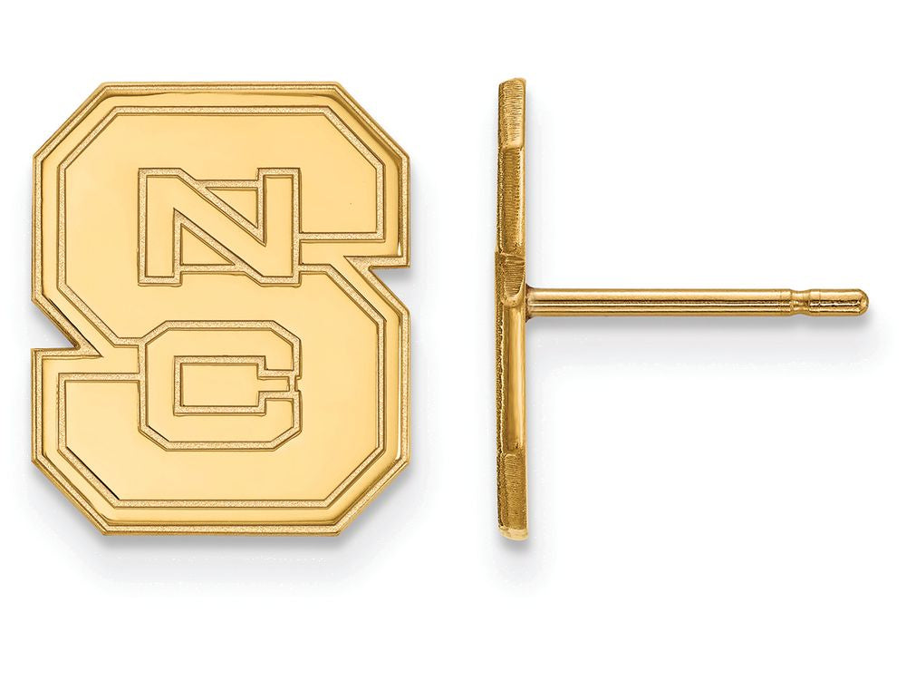 Logoart Sterling Silver Gp North Carolina State University Small Post Earrings