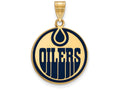 Sterling Silver Gp Nhl Logoart Edmonton Oilers Large Enamel Pendant