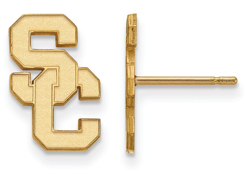 Logoart Sterling Silver Gp University Of Southern California Small Post Earrings