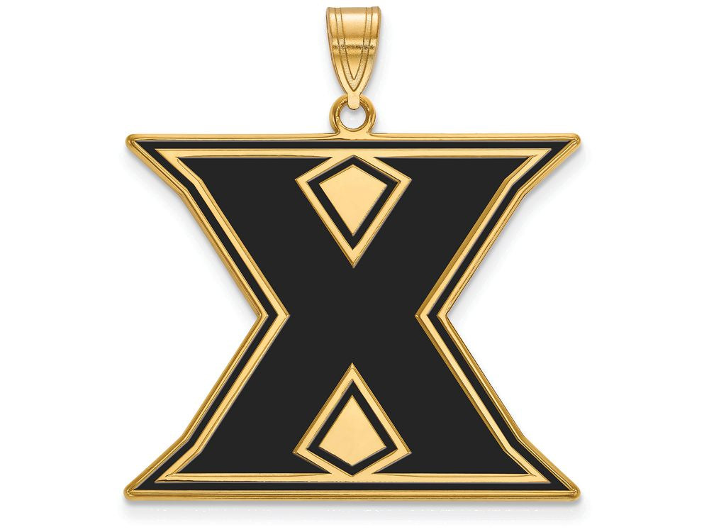 Logoart Sterling Silver Gp Xavier University Extra Large  Enamel Pendant