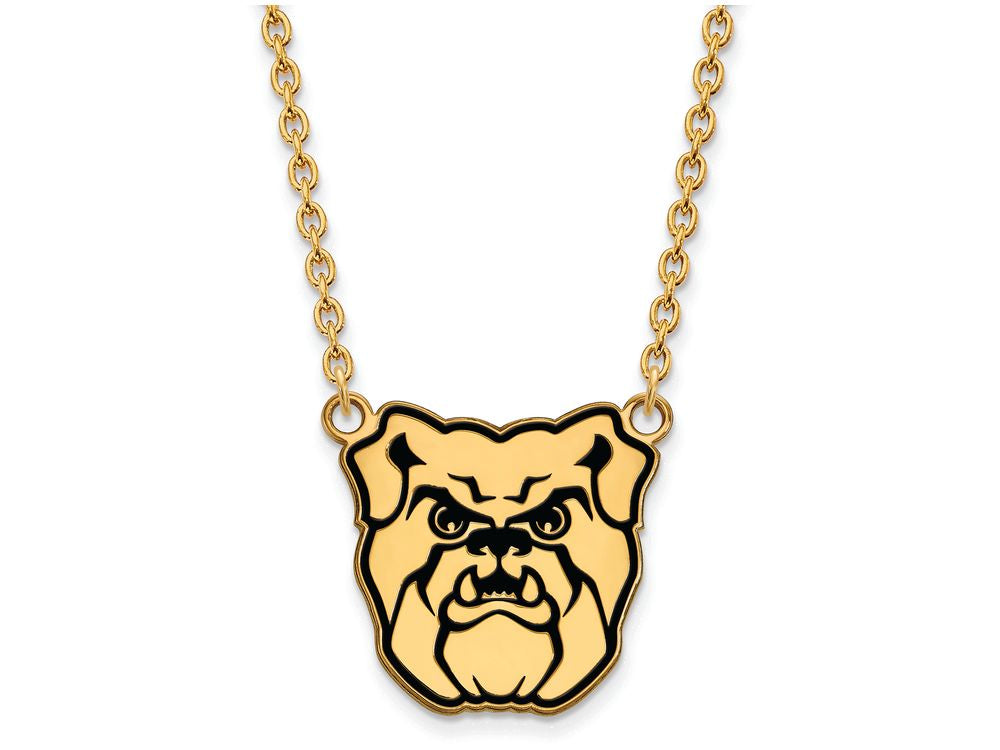 Logoart Sterling Silver Gp Butler University Enamel Large  Pendant Necklace