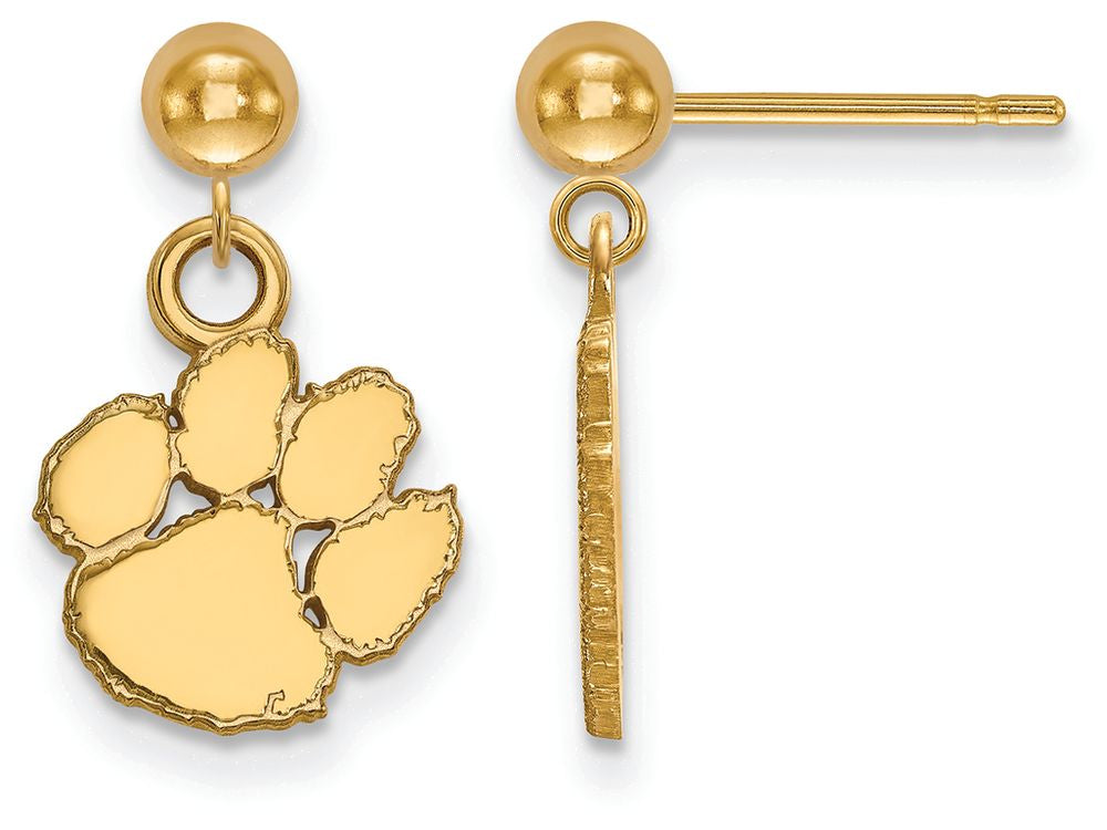 Logoart Sterling Silver Gp Clemson University Earrings Dangle Ball